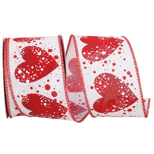 Reliant 2.5" x 10yd. Wired Heart Grand Sparkle Ribbon